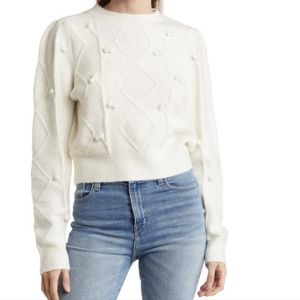 NWT White Pom-Pom Sweater